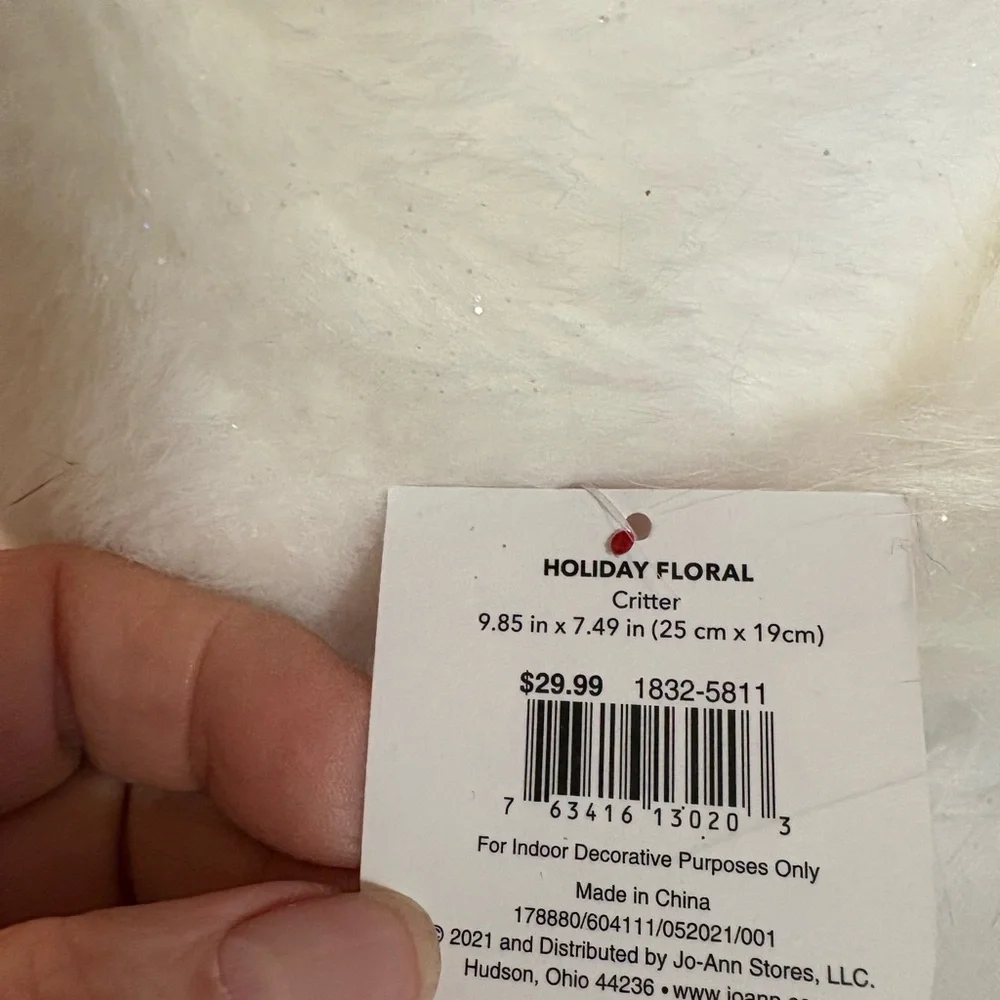 White Plush Dog with Holiday‎ Hat
